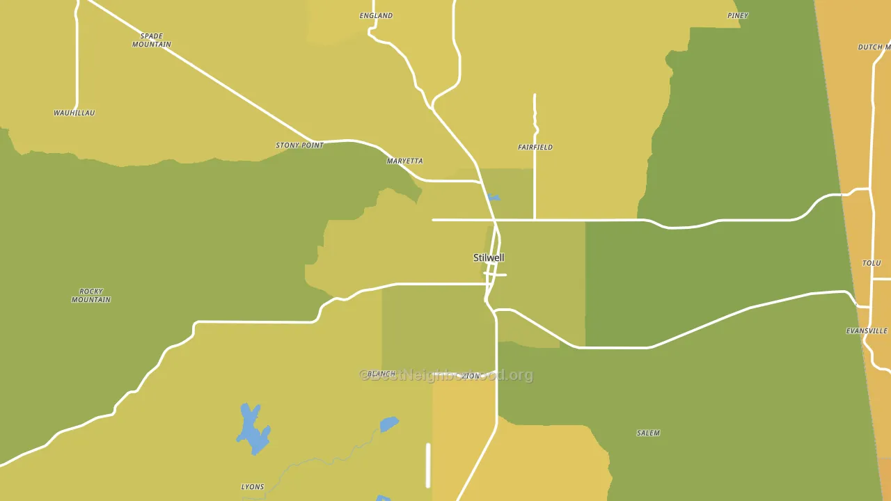 74960, OK block-group voter-turnout map