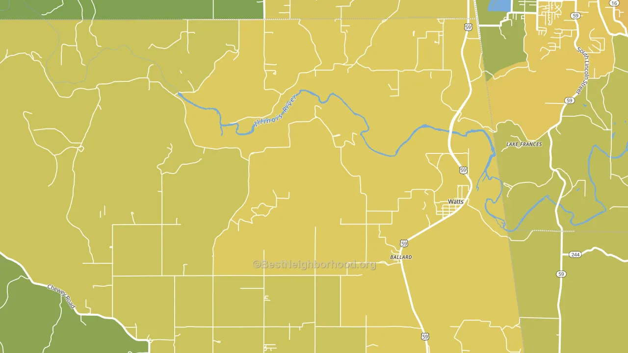 74964, OK block-group voter-turnout map