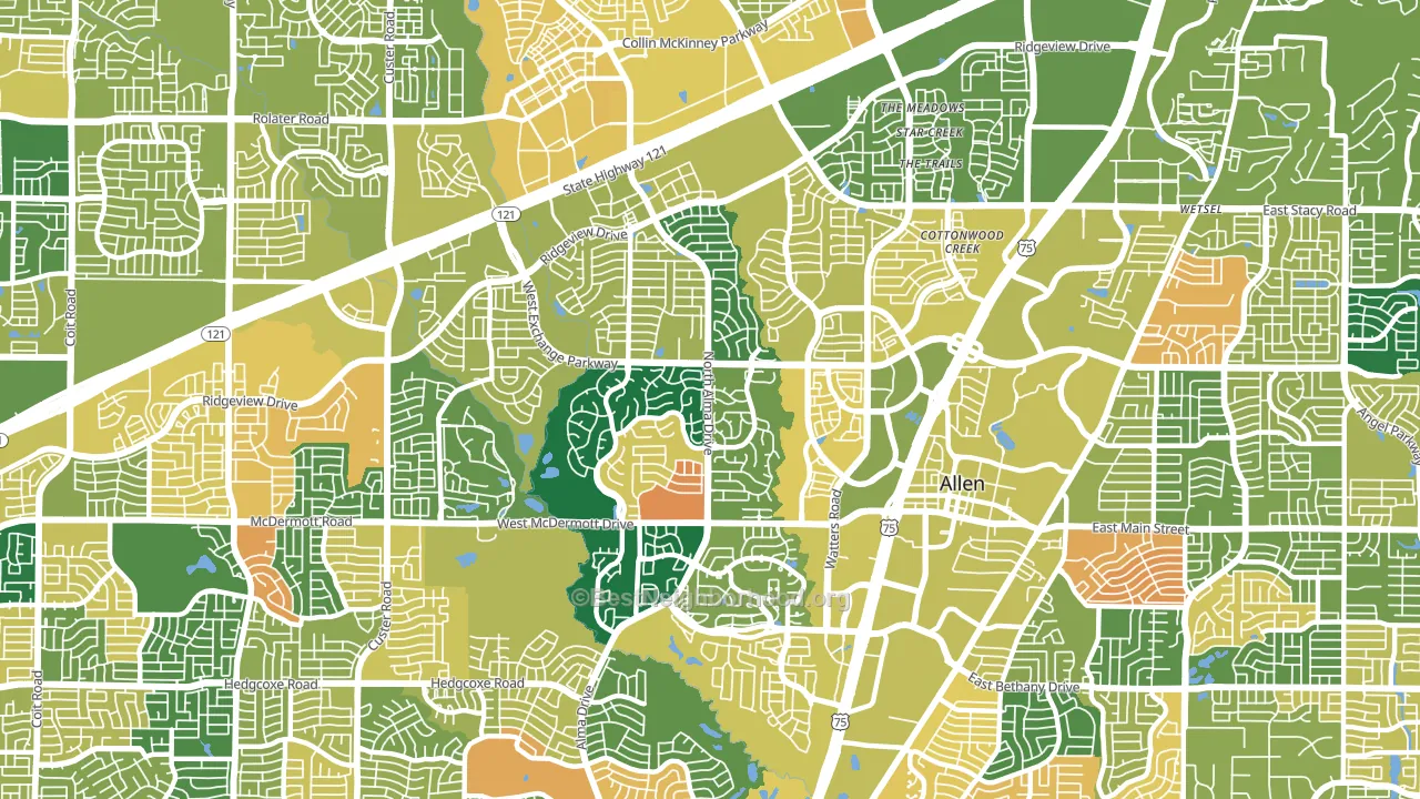 75013, TX block-group voter-turnout map