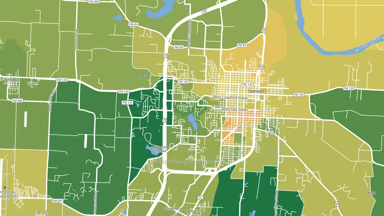 75020, TX block-group voter-turnout map