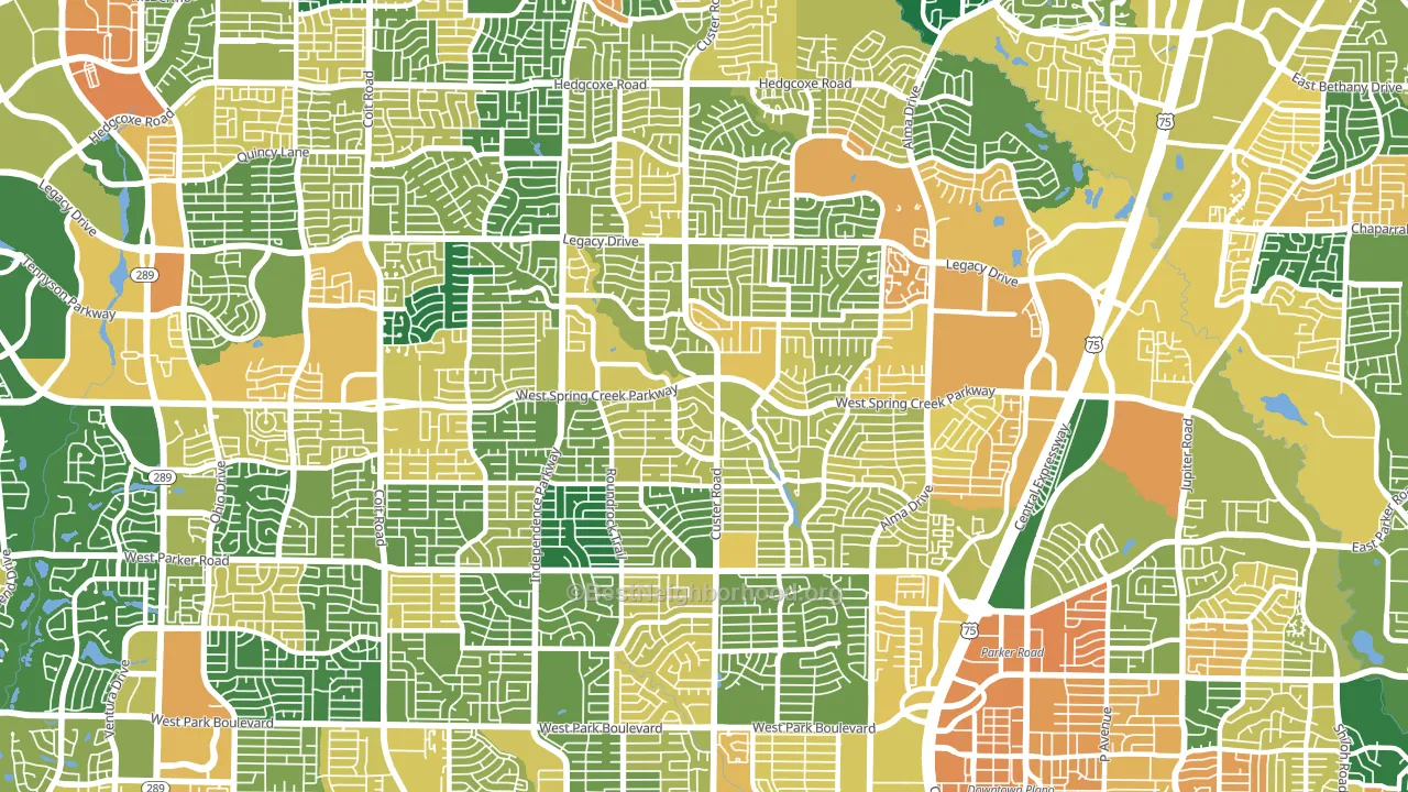 75023, TX block-group voter-turnout map