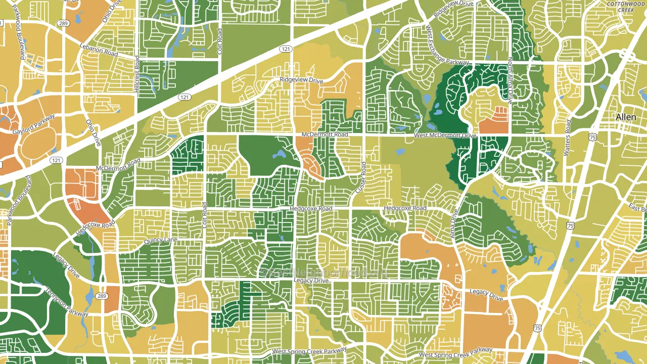 75025, TX block-group voter-turnout map
