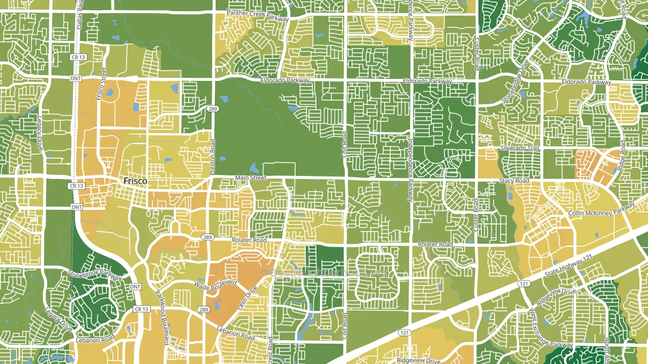 75035, TX block-group voter-turnout map