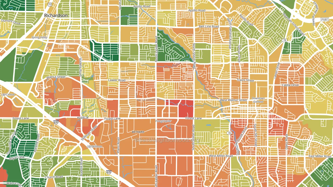 75042, TX block-group voter-turnout map