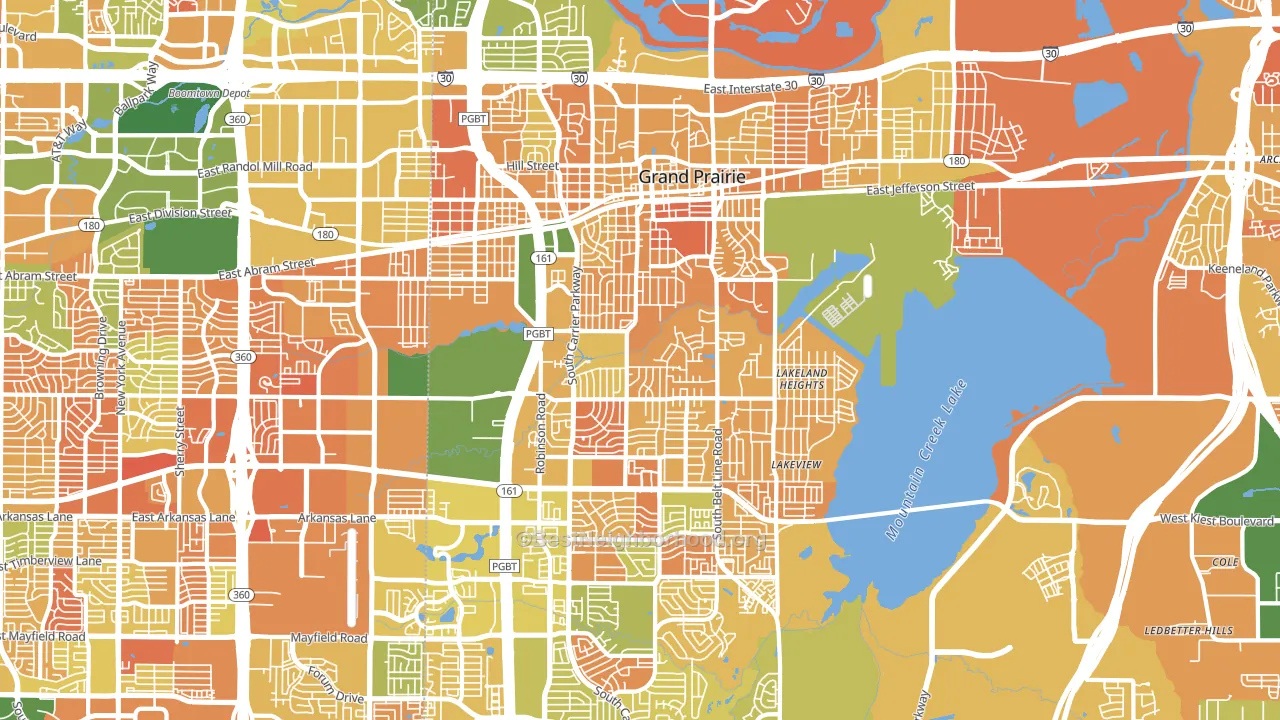 75051, TX block-group voter-turnout map