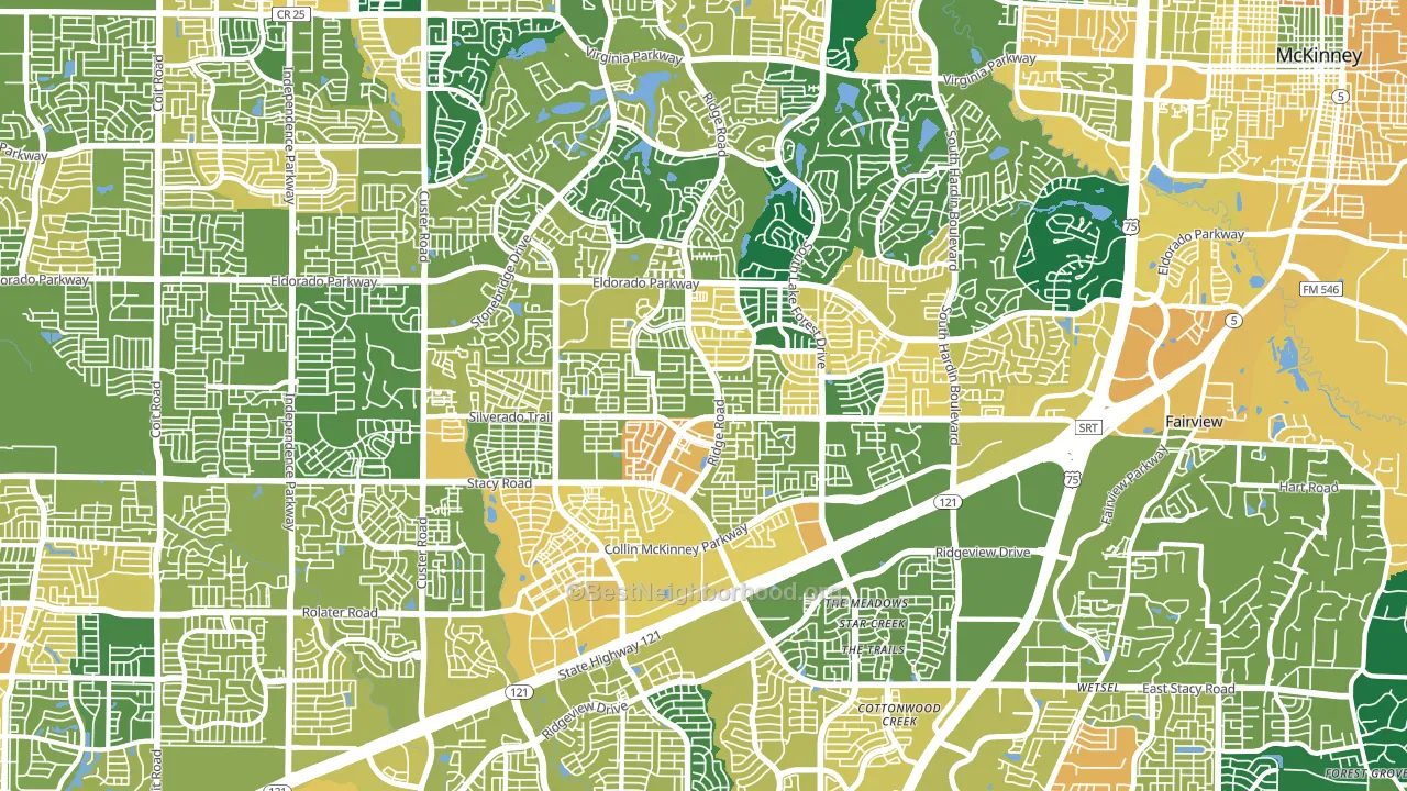 75070, TX block-group voter-turnout map