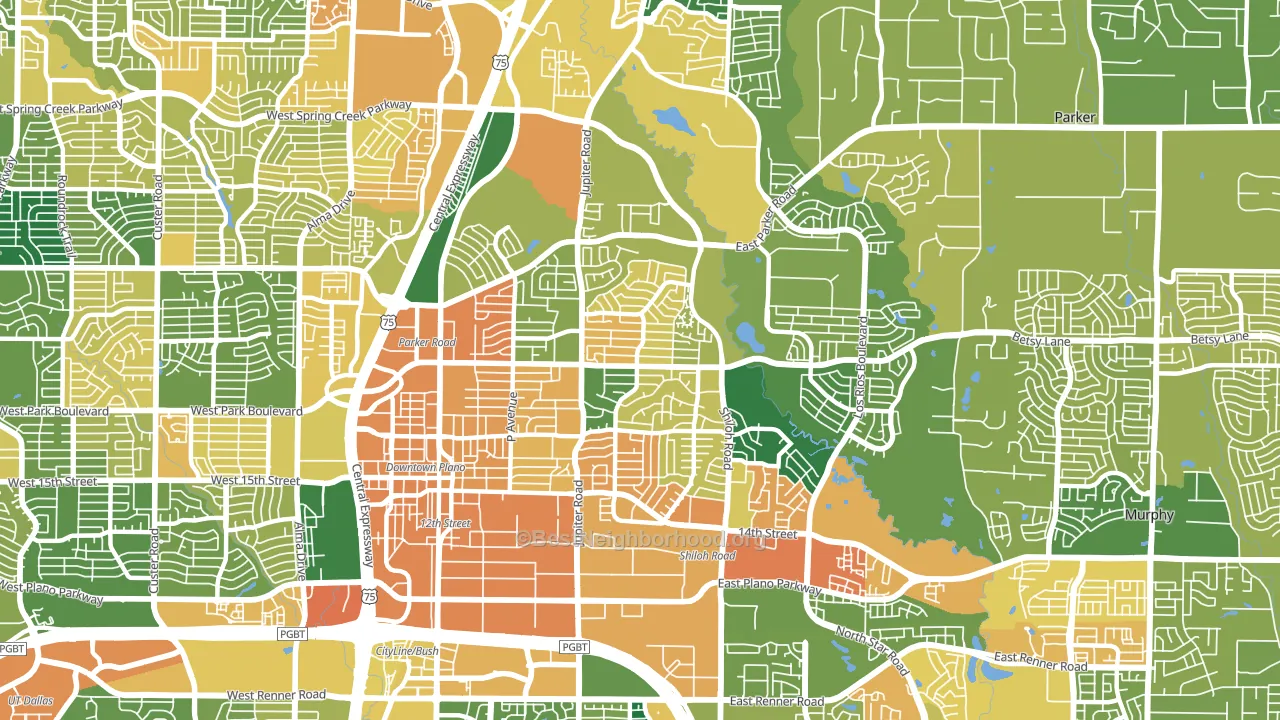 75074, TX block-group voter-turnout map