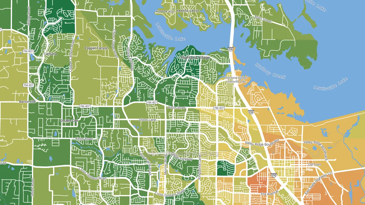75077, TX block-group voter-turnout map