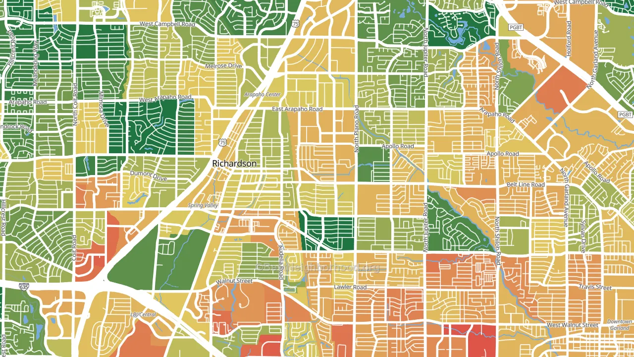 75081, TX block-group voter-turnout map