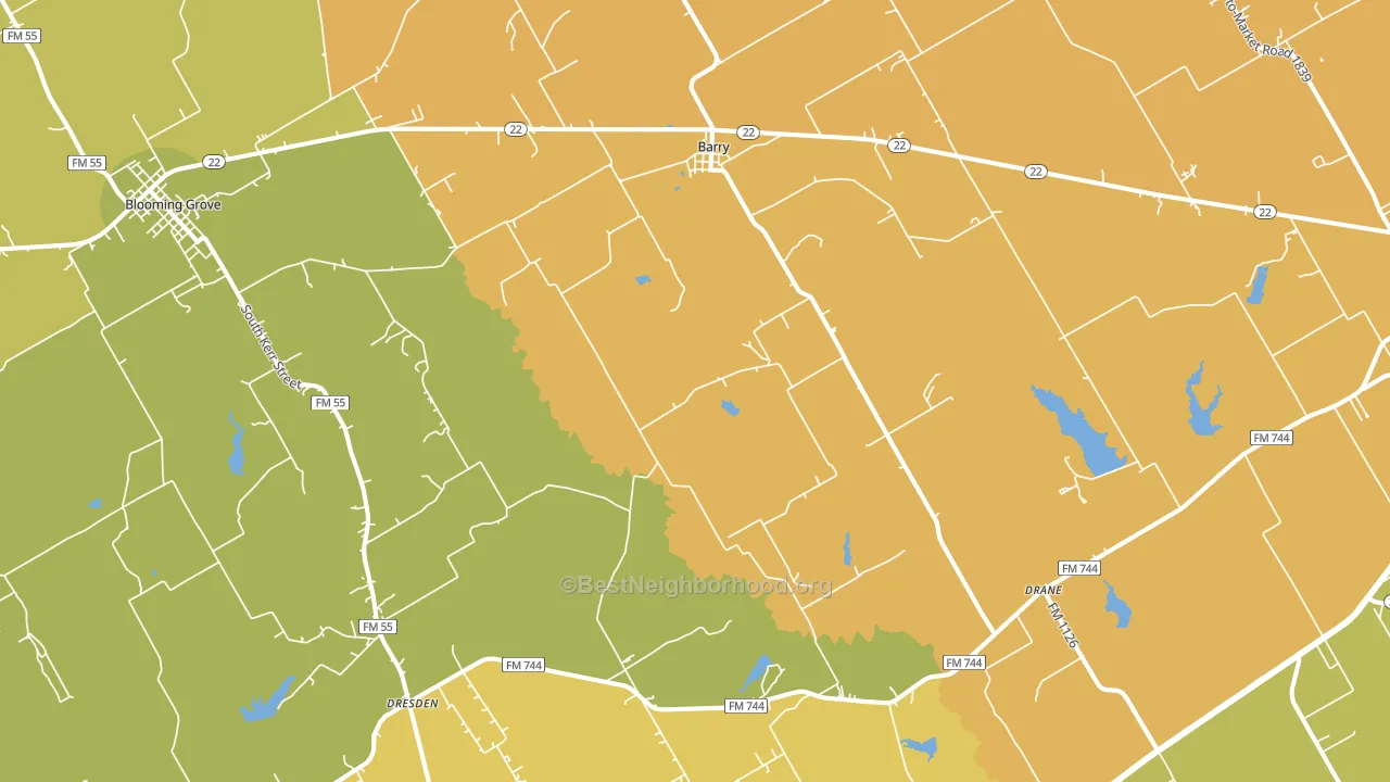 75102, TX block-group voter-turnout map