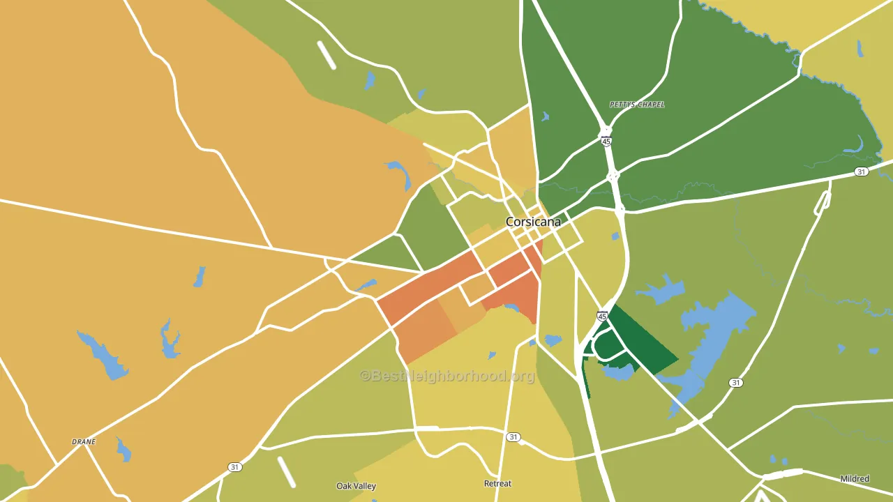 75110, TX block-group voter-turnout map