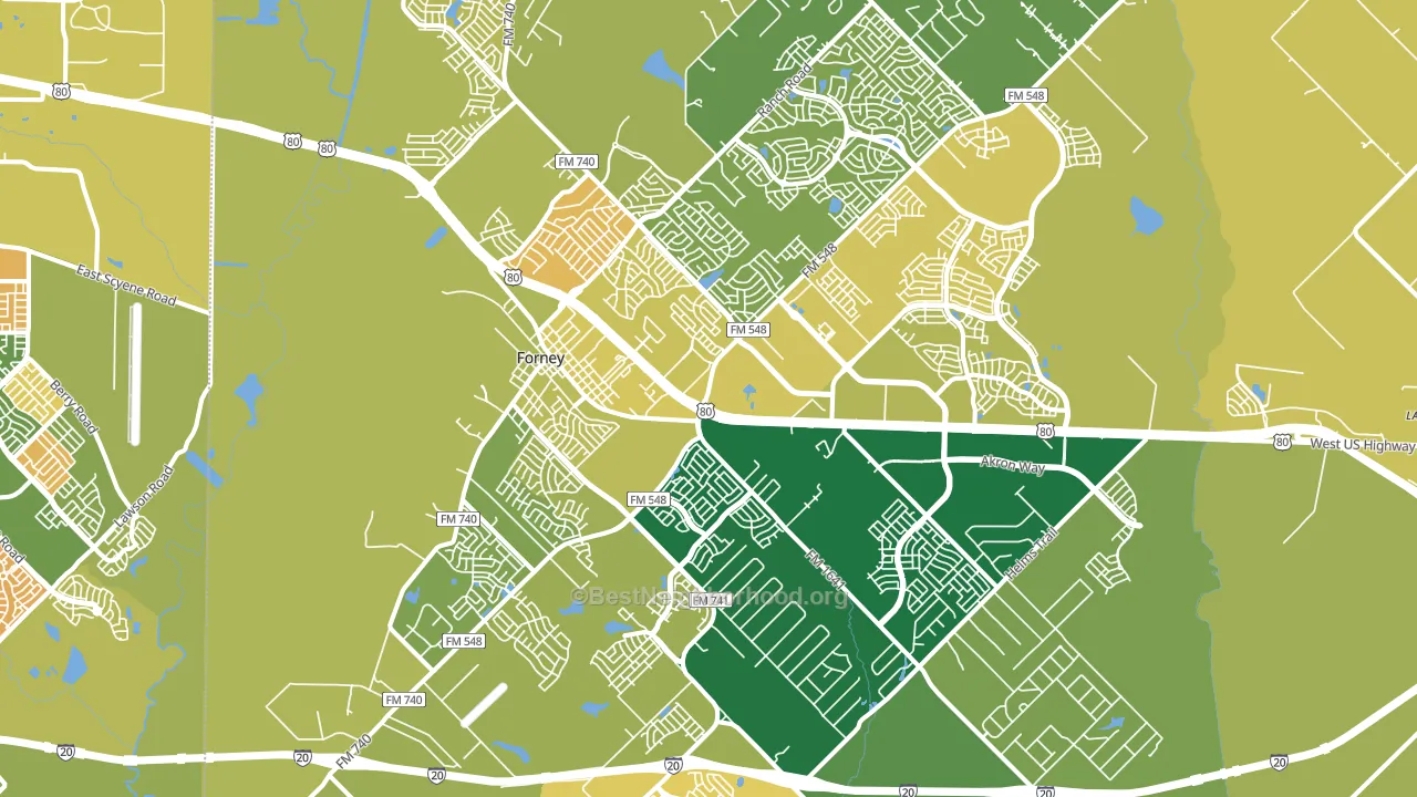 75126, TX block-group voter-turnout map
