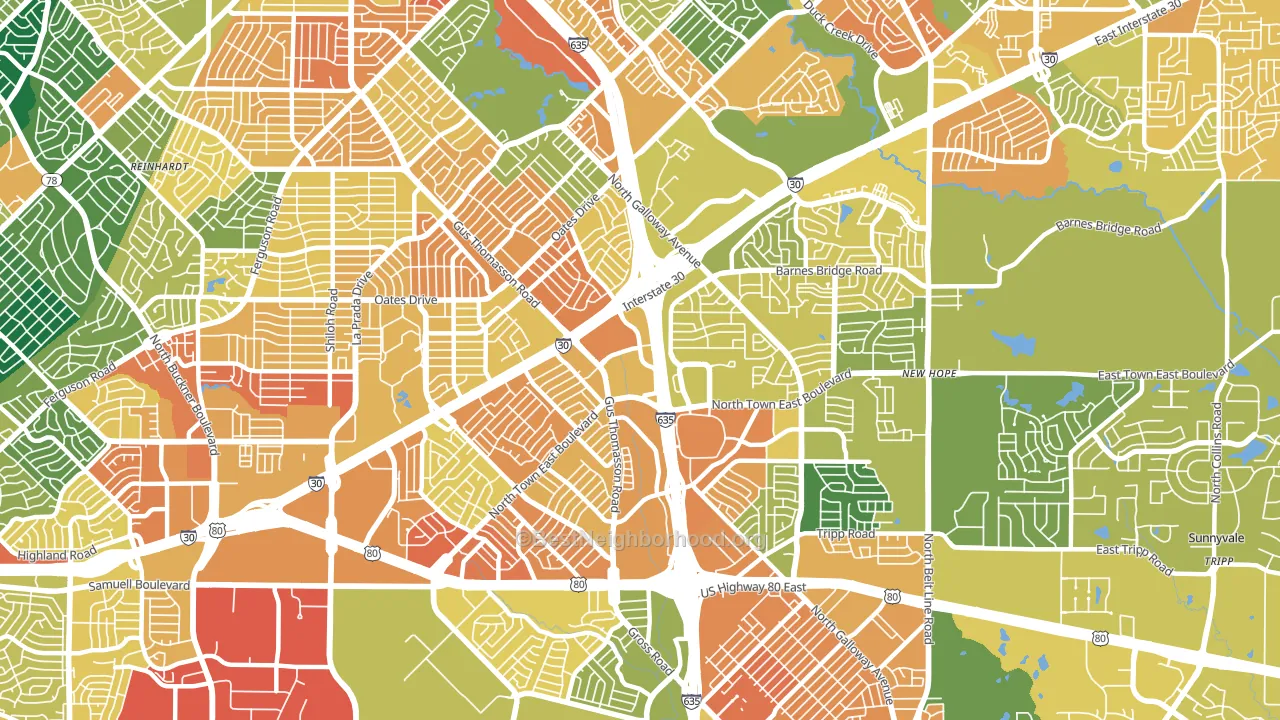 75150, TX block-group voter-turnout map