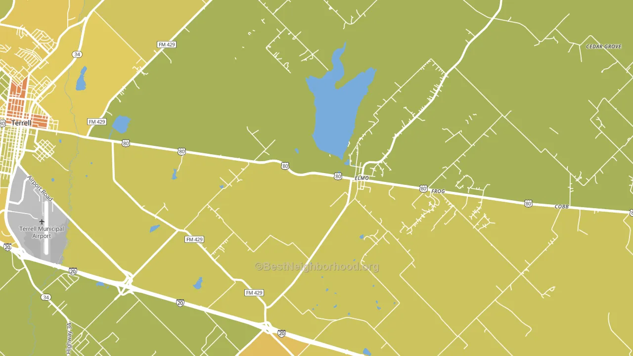 75161, TX block-group voter-turnout map