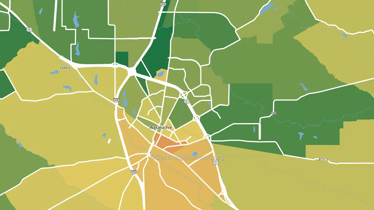 75165, TX block-group voter-turnout map