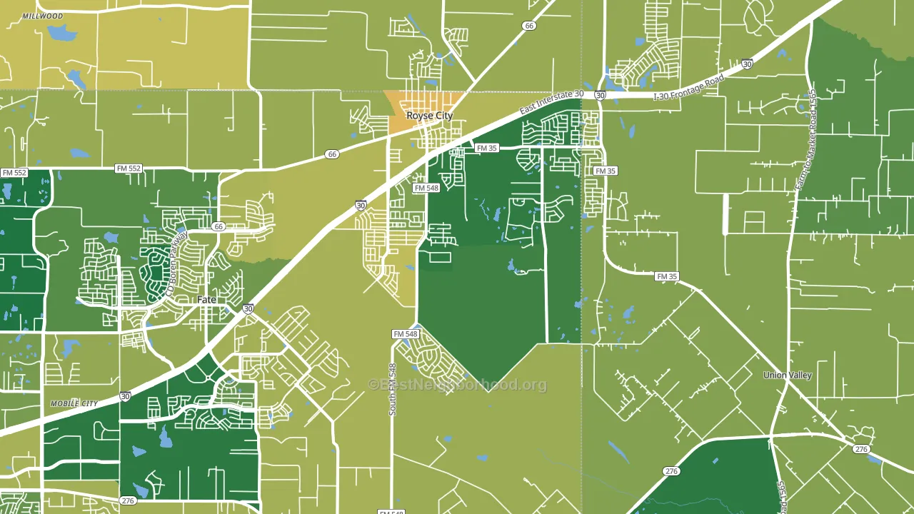75189, TX block-group voter-turnout map