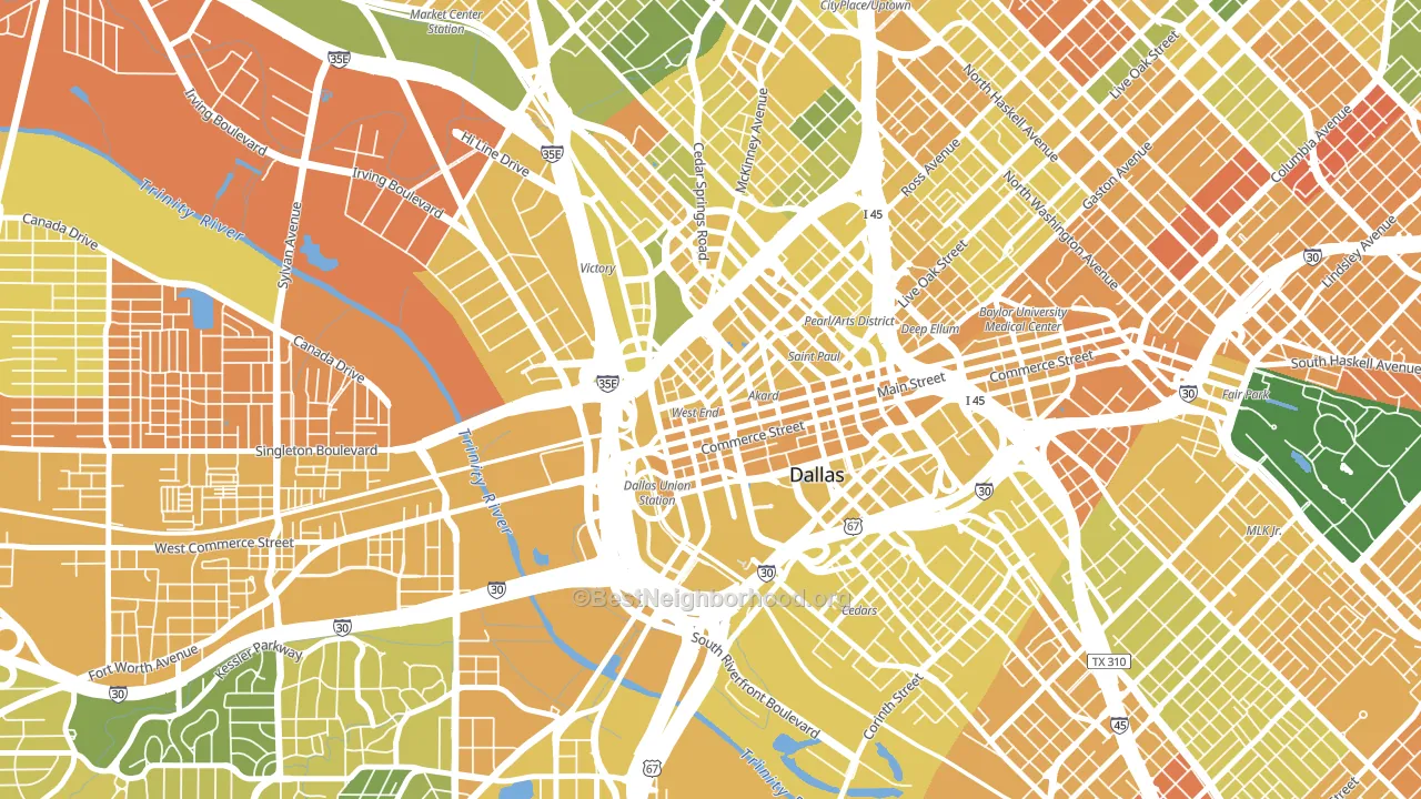 75202, TX block-group voter-turnout map