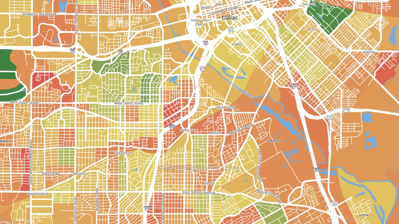 75203, TX block-group voter-turnout map