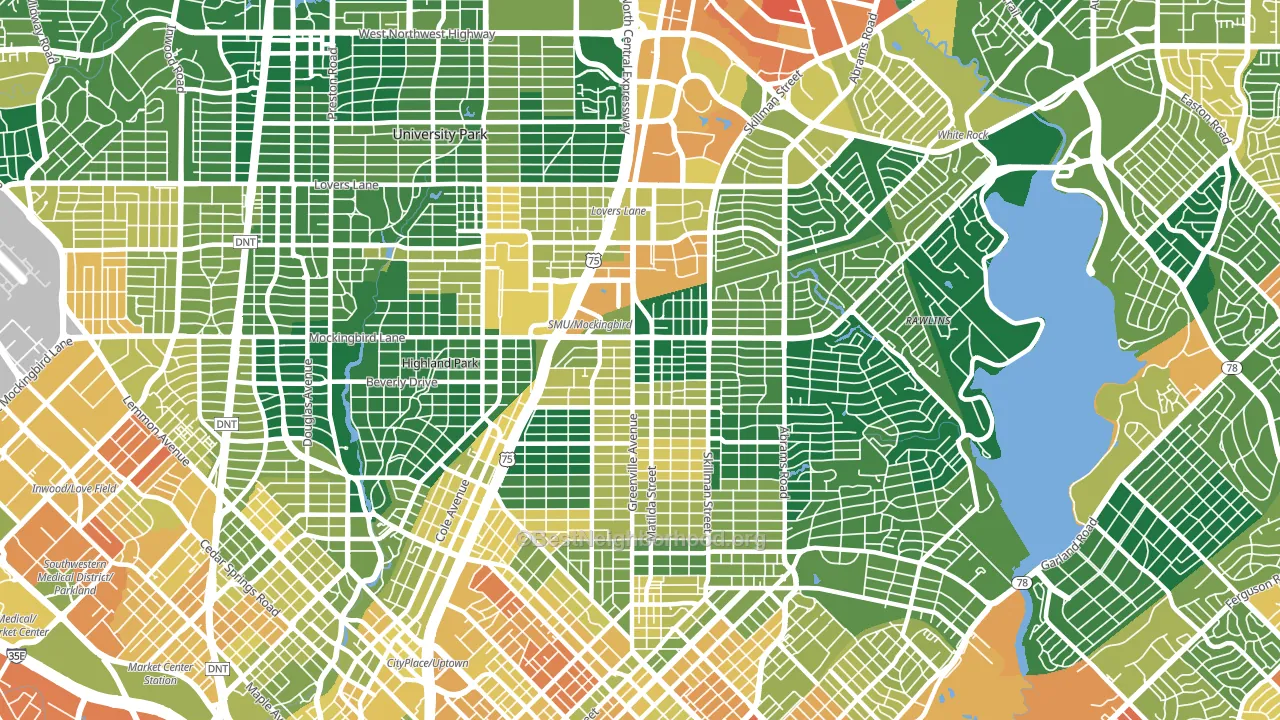 75206, TX block-group voter-turnout map