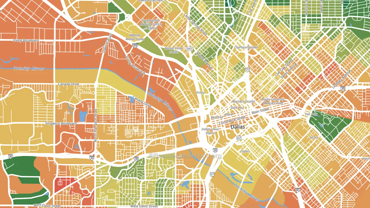 75207, TX block-group voter-turnout map