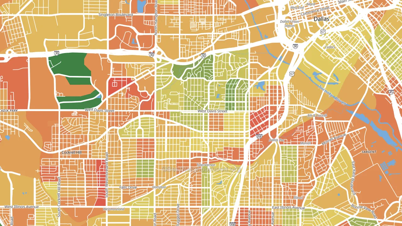 75208, TX block-group voter-turnout map