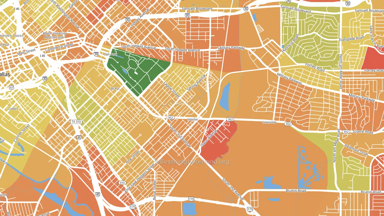 75210, TX block-group voter-turnout map