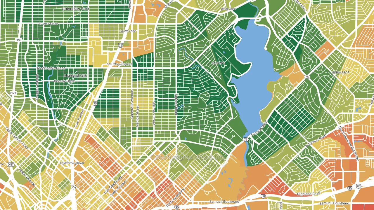 75214, TX block-group voter-turnout map