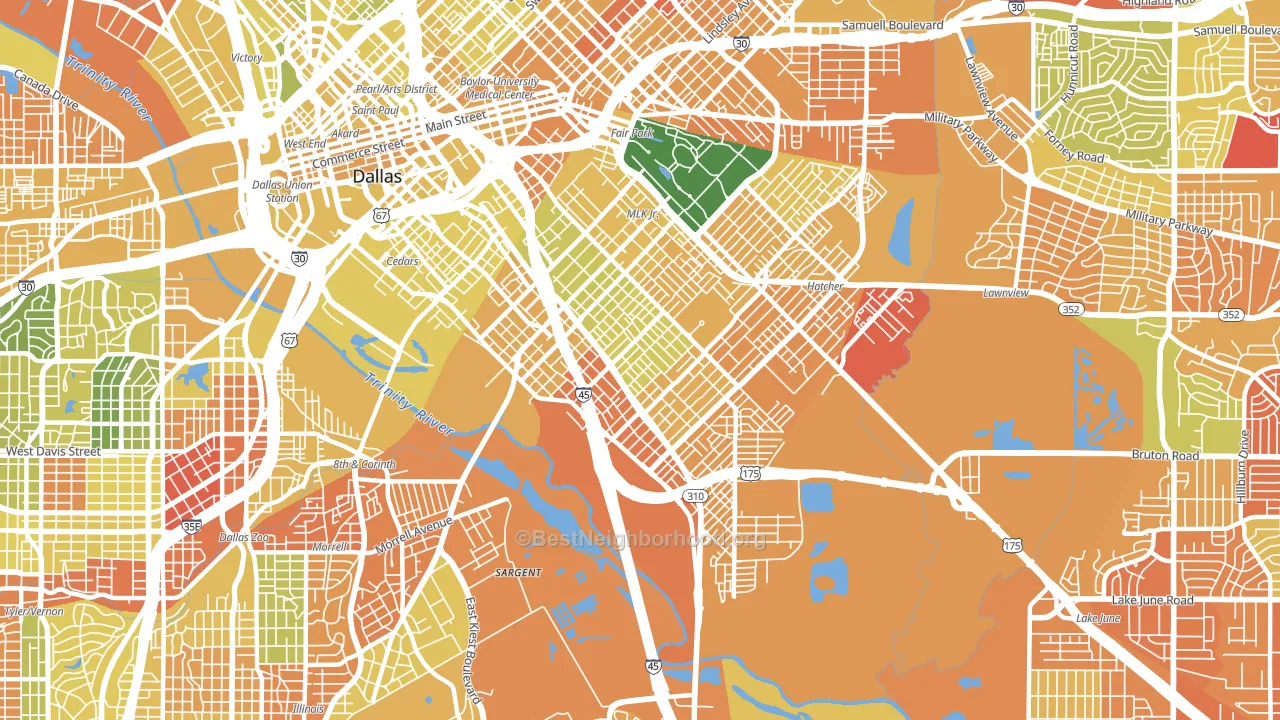75215, TX block-group voter-turnout map