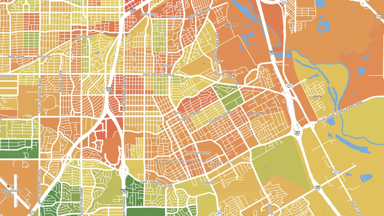 75216, TX block-group voter-turnout map