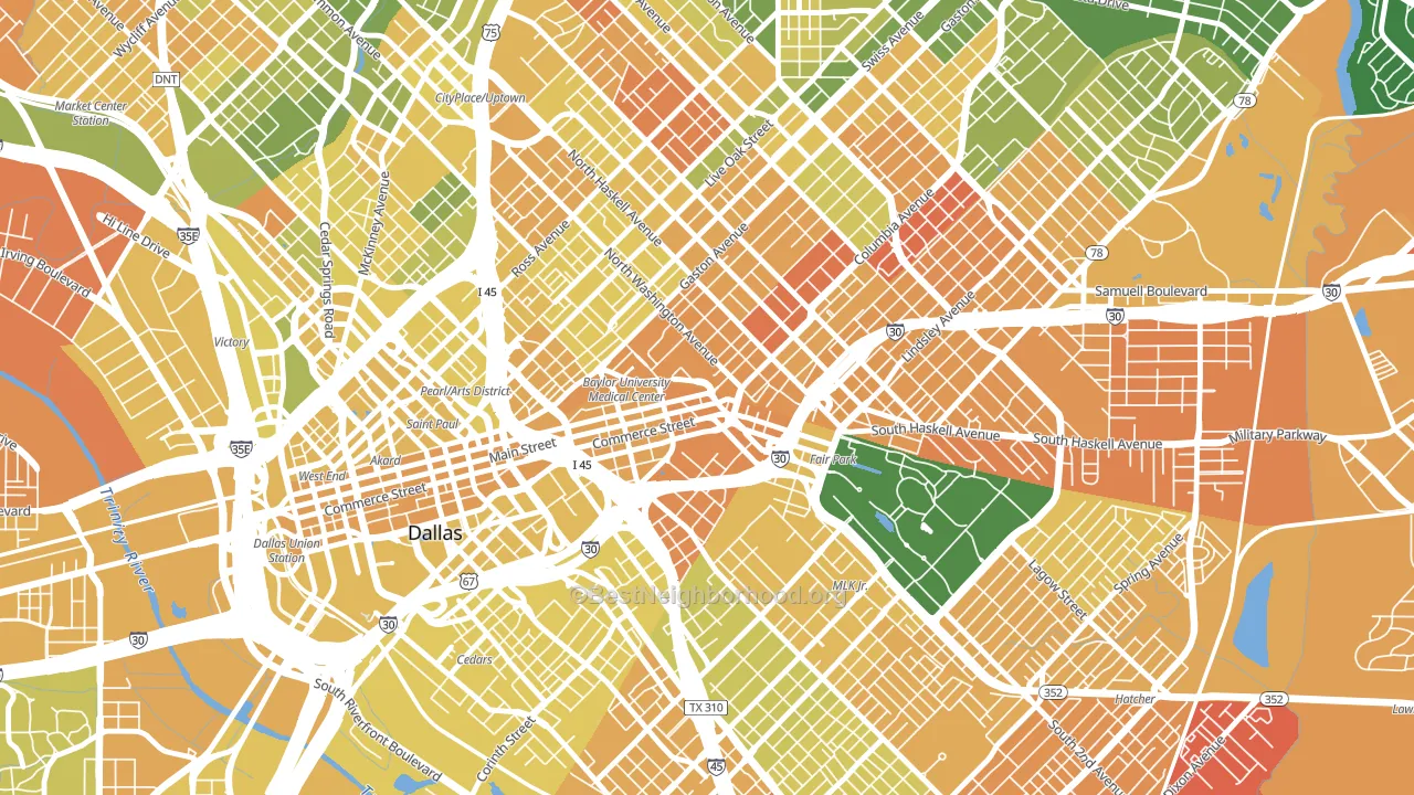 75226, TX block-group voter-turnout map
