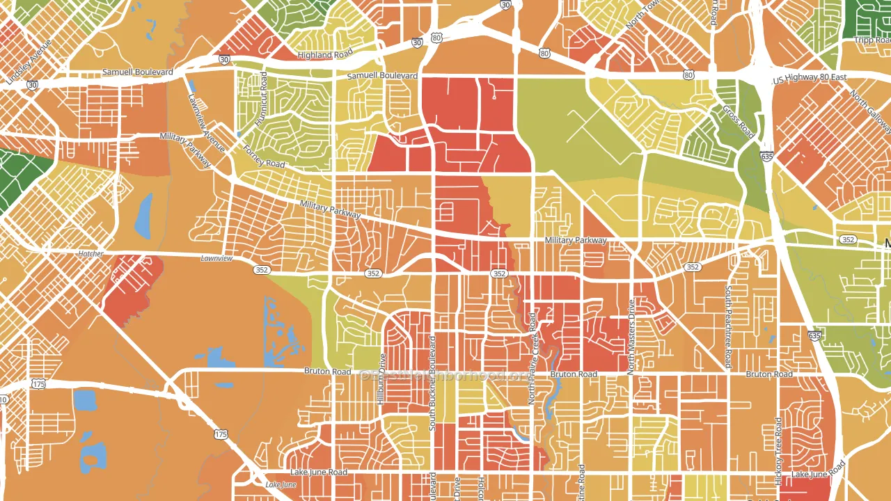 75227, TX block-group voter-turnout map