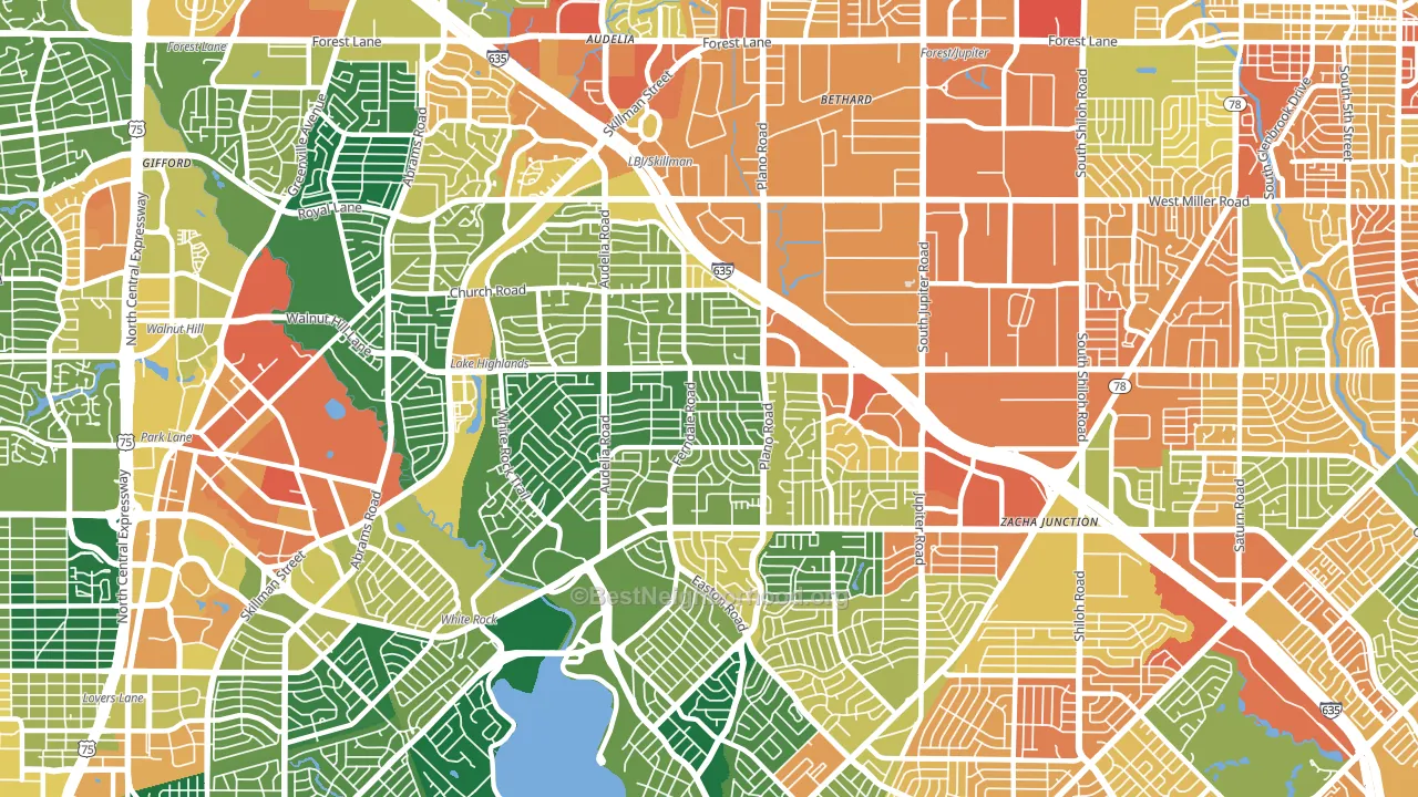 75238, TX block-group voter-turnout map