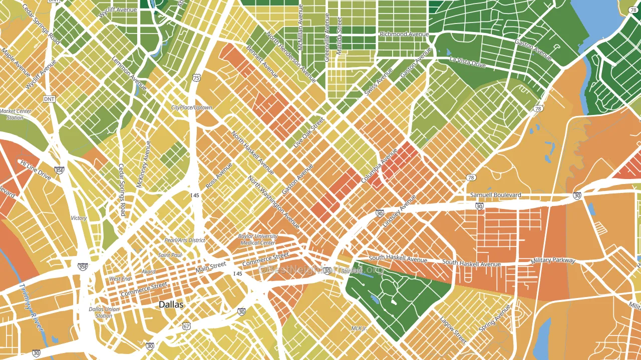 75246, TX block-group voter-turnout map