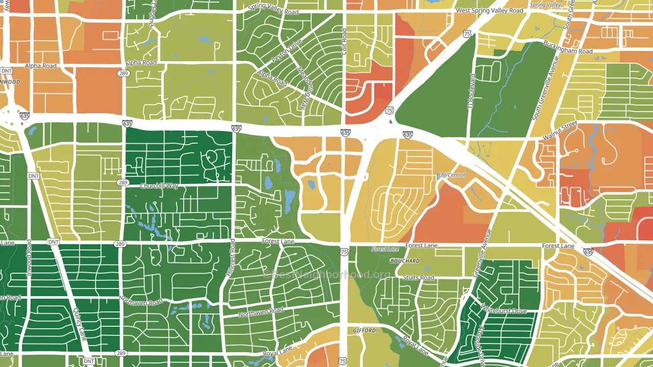 75251, TX block-group voter-turnout map
