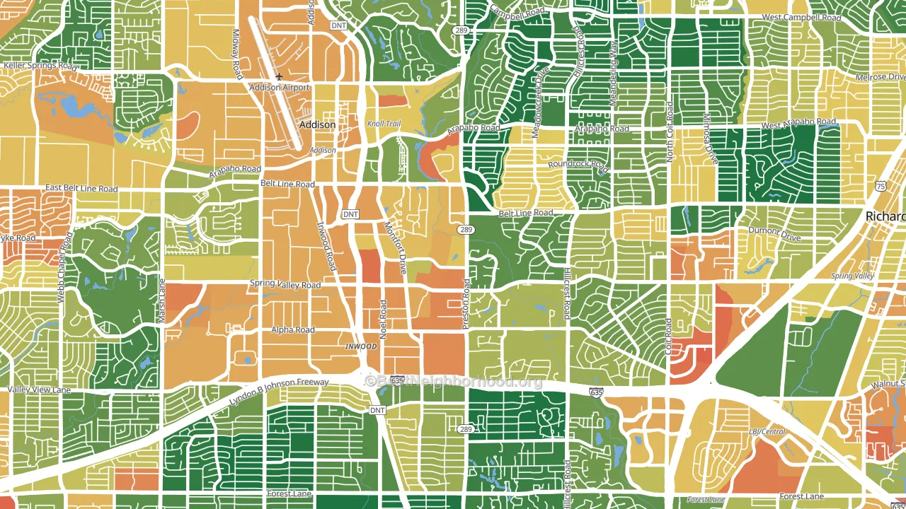 75254, TX block-group voter-turnout map