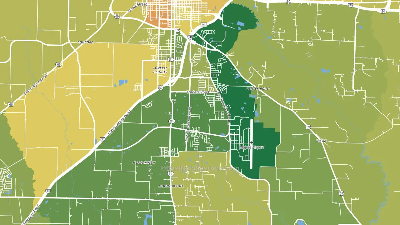 75402, TX block-group voter-turnout map