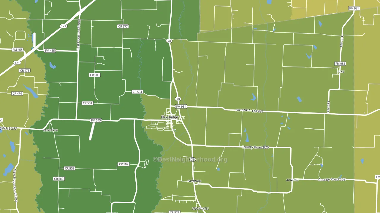 75424, TX block-group voter-turnout map