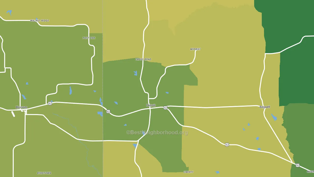 75436, TX block-group voter-turnout map