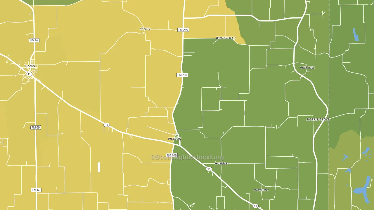 75471, TX block-group voter-turnout map