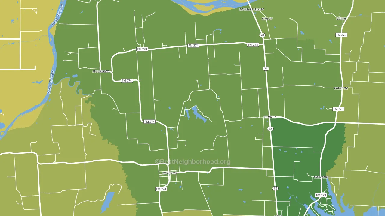 75476, TX block-group voter-turnout map