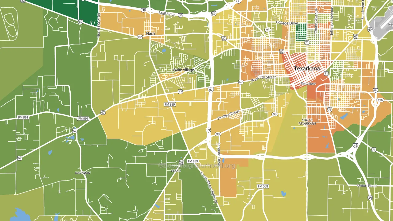 75501, TX block-group voter-turnout map