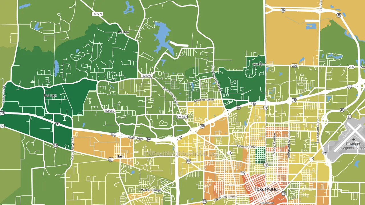 75503, TX block-group voter-turnout map