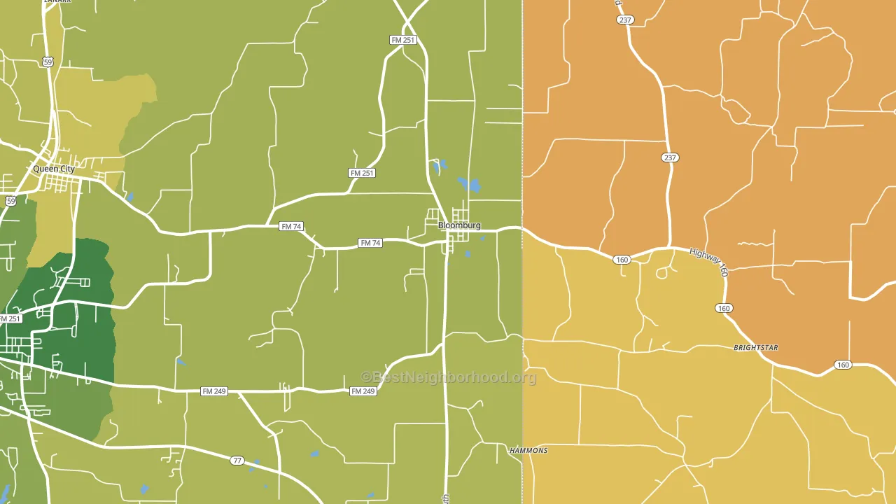75556, TX block-group voter-turnout map