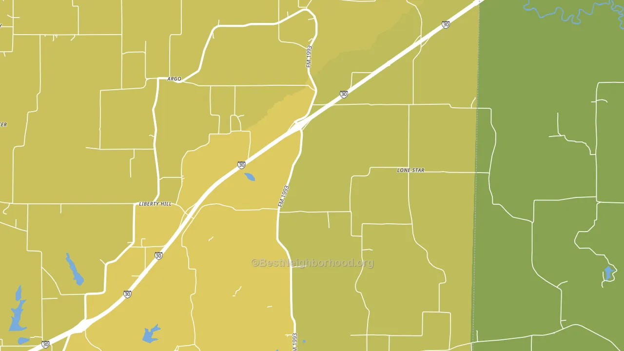 75558, TX block-group voter-turnout map