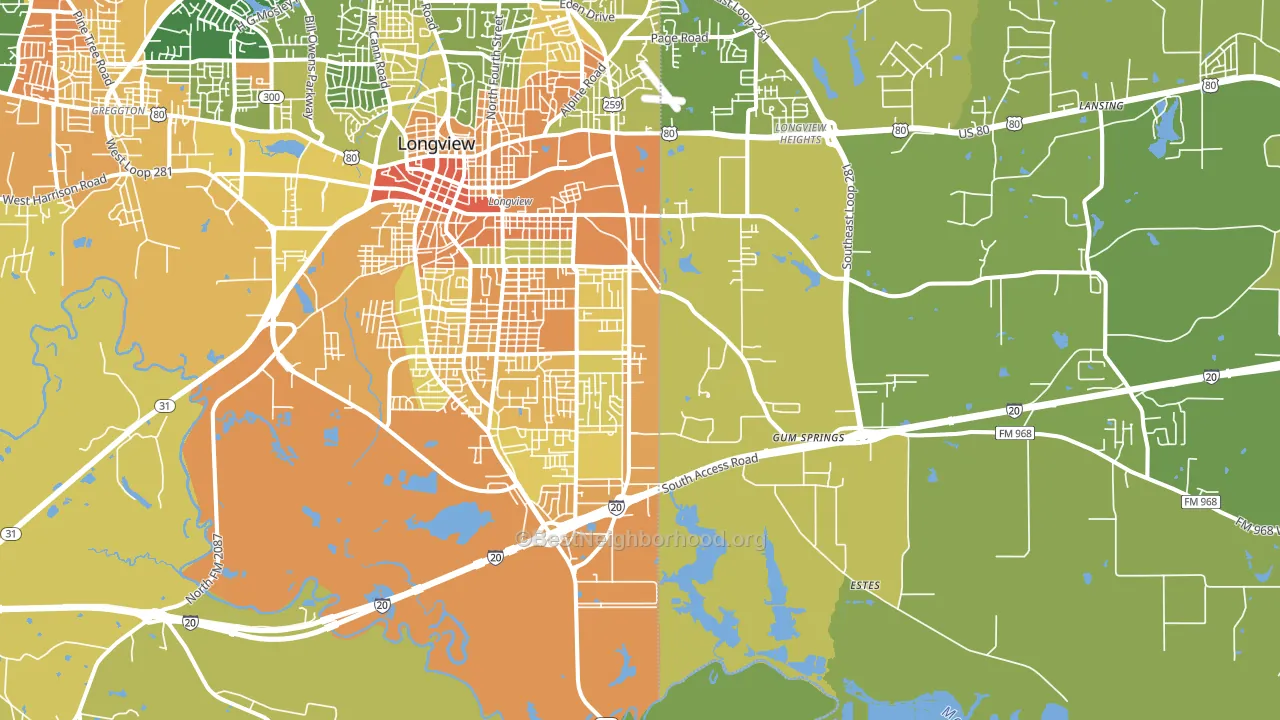 75602, TX block-group voter-turnout map