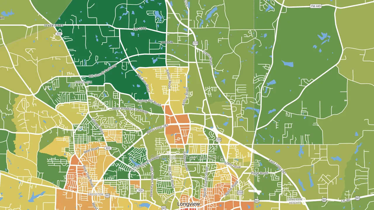 75605, TX block-group voter-turnout map
