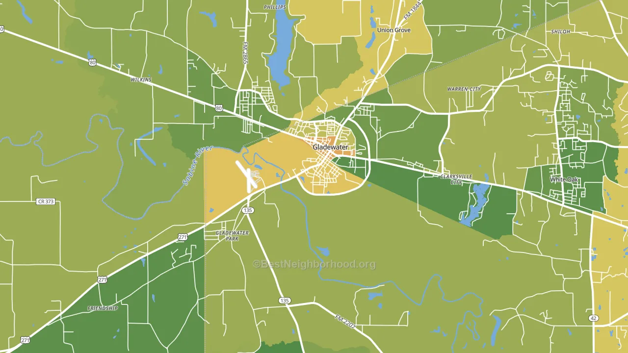75647, TX block-group voter-turnout map