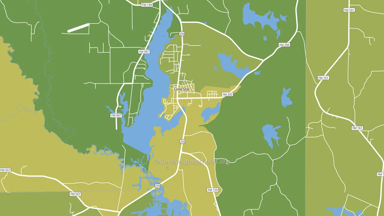 75668, TX block-group voter-turnout map