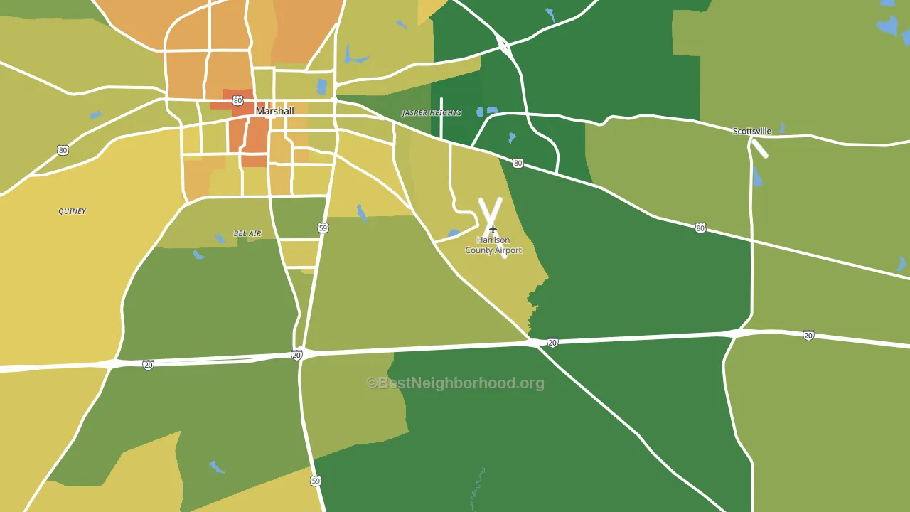 75672, TX block-group voter-turnout map