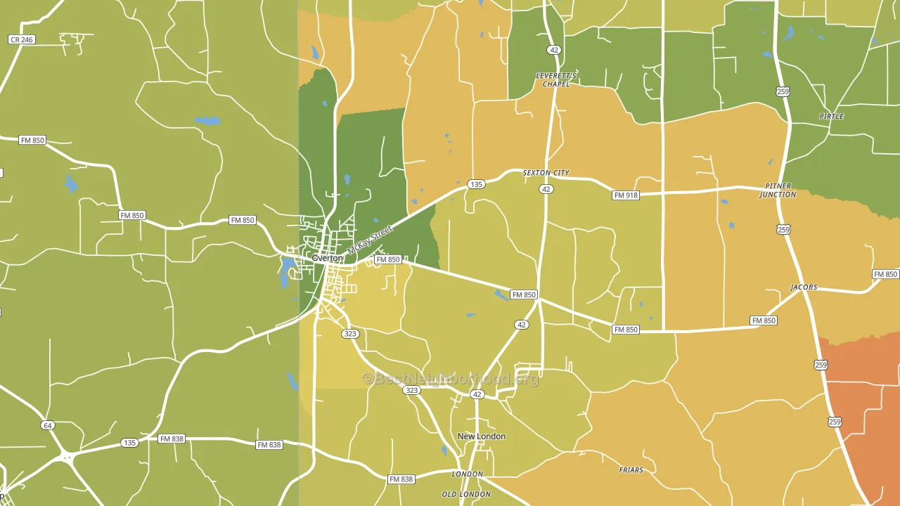 75684, TX block-group voter-turnout map